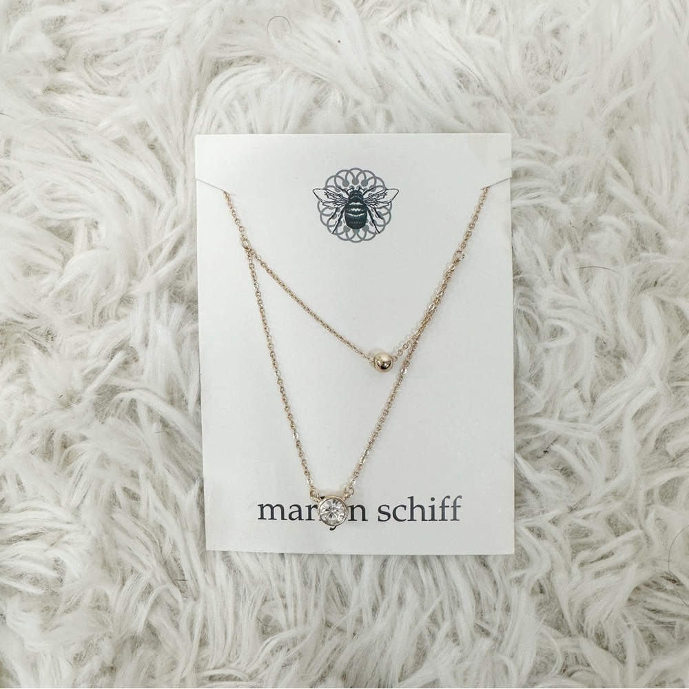 New Marilyn Schiff Double Layered Gold Necklace